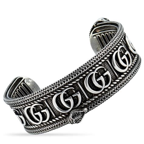 gucci cuff bracelet marmont snakes|Gucci Sterling Silver GG Marmont Bracelet .